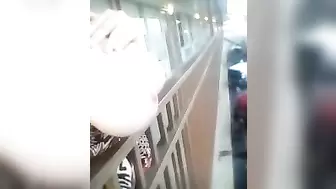 Caught ambling without bra public onanism