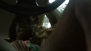 Black Girl getting naked and masturbation in the her car