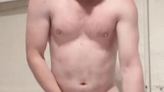 FIT SOLO MALE STROKES COCK AND HUMPS CLOTHING TILL SHOOTING CUM