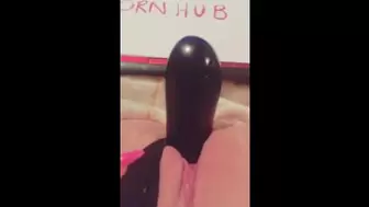 Teen fucks her tight pussy with tv remote and squirts while watching bbc gangbang porn