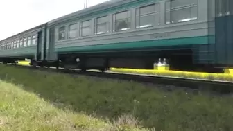 Naked in public. Woman without panties poses near train. Piss public. Outdoor