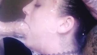 Super soaked facefucking in a chair for BALLS DEEP THROAT PIE EXPLOSION