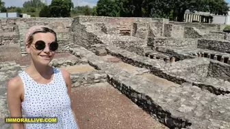 BUSTY BLONDE STEP MOM GOES to the ROMAN RUINS with HER SON LEARNS SOMETHING NEW!