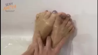 My sexy long leg in shower