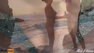 Handjob and Masturbating to eachother on Public Beach