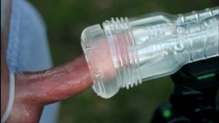 Winter fleshlight spunk-pump masturbating