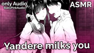 ASMR - Yandere milks you (handjob, blowjob, BDSM) (Audio Roleplay)