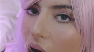 interactive fuck for Lucifera, pinky hair and splitted tong beauty