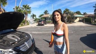 Roadside - Super-Cute Latina Teenager Screwed By Roadside Assistance