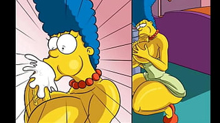 Huge Cock From A Hole In The Wall Filled All The Wet Holes Of Housewife Marge With Hot Sticky Sperm Comic Parody