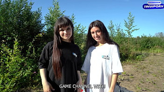 Unforgettable Twister Strip Game: Double Blowjob Challenge in the Forest - Youtube Show