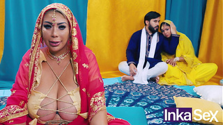 Chudai - Busty Indian Stepmother Fucks Her Stepdaughter's Boyfriend and Gets Her Pussy Filled with Cum.