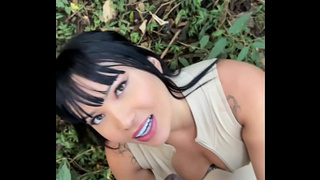 Hot Asian Girl Was Stopped at a Blitz and Fucked Without a Condom with a Rio Police Officer in the Woods