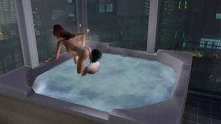 Night sex in the bathroom