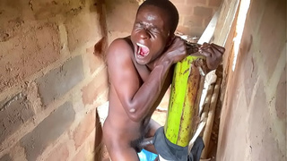 Young man Hiding inside Uncompleted Building doing what he no about