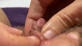 Huge clit orgasm closeup