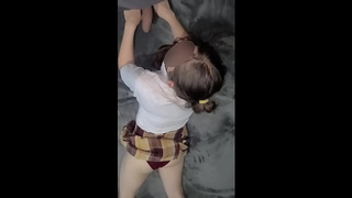 GIRL Student from Monterrey comes home from school and is punished by her stepfather for watching porn on her smartphone, real homemade, not fake