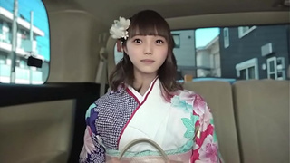 20-year-old with hidden huge breasts, G cup, on the way home from the coming-of-age ceremony. Photographed as a commemorative photoshoot. 2