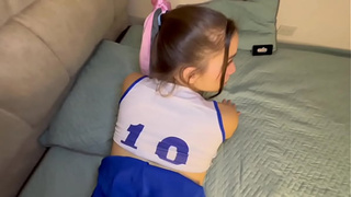 My stepsister dressed up for me and I fucked her