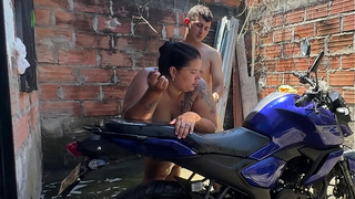 My neighbor helps me wash up and then he fucks me really well