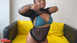 A big-dicked guy shoving it all the way into a small woman with a burning desire in her pussy.