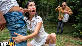 VIP4K. Past due? This naughty brunette knows how to solve this