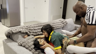 BBC We have a threesome with the black referee from the soccer game- Yasmina Khan- Aaliyah Yasin