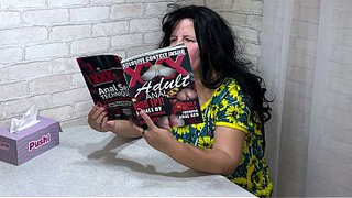 The stepmom was sitting in the kitchen and reading an erotic magazine, when the stepson came up, she unbuttoned his fly, sucked and gave him tight anal to cum