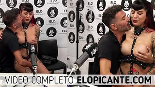 ANGIE NINFA SITS ABOVE ELO PODCAST IN THE SPICY ROOM