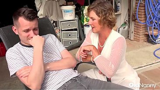 Oldnanny Mature Granny Seduces Horny Stud In Garage
