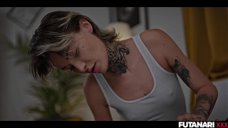 Tomboy Lesbians Futa Sexfight - Wrestling Prison Tattoo Girls Having Horny Fun with CUM Play