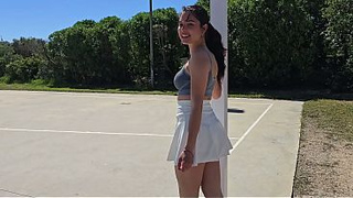 Horny Neighbor on Roller Skates Has Sex With Stranger In Her Car In Public.