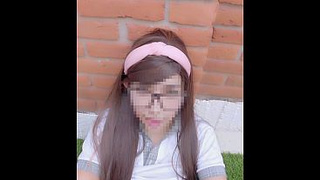 Skipped Class to Get Fucked and Received Blowjobs from a Classmate! Mexican Gets Excited in the Courtyard!