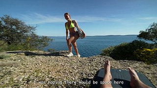Some stranger on a nudist beach, and I lost control. A huge load of cum all over my face. POV