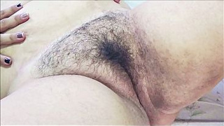 mature married woman's hairy pussy orgasms intensely