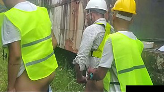 Workers had hot sex with the boss during their lunch break.
