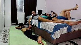 The wife shared a room with her friend... but she had no idea what would happen in the early morning.