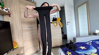 Horny young student went shopping with her sugar daddy and did naked haul