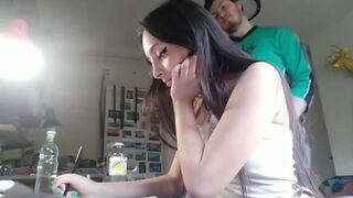Submissive Roommate Trying To Study Gets Creampied - Teenie POV Blowjob