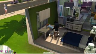 Redhead single mom sucks it off and I put it in her. [Sims 4]